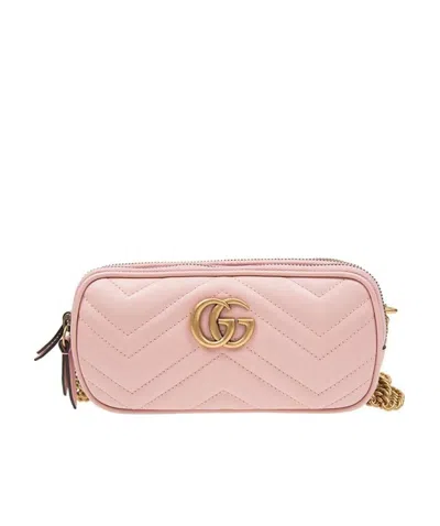 Gucci Gg Marmont Mini Chain Strap Shoulder Bag In Nude