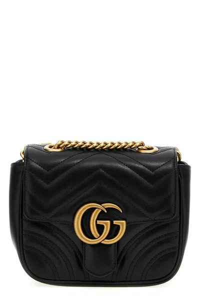 Gucci 'gg Marmont' Mini Crossbody Bag In Black