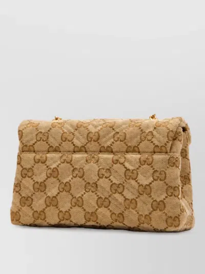 Gucci Gg Marmont Mini Fabric Clutch Bag In Gold