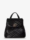 Gucci Quilted Nappa Leather Chevron Shoulder Bag With Double G Hardware In Black