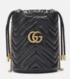 Gucci Gg Marmont Mini Matelasse Leather Bucket Bag In Black