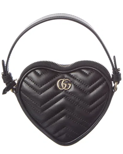 Gucci Gg Marmont Mini Leather Clutch In Black