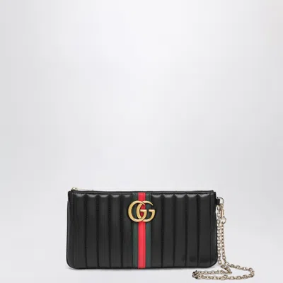 Gucci Gg Marmont Mini Leather Pouch In Black