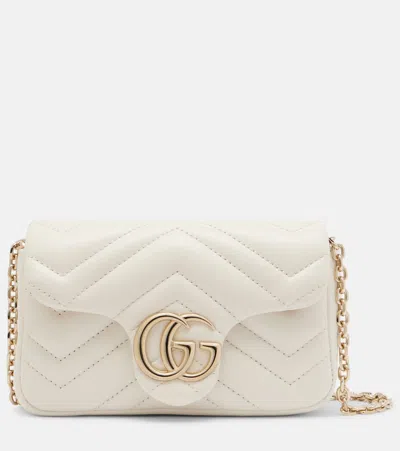 Gucci Gg Marmont Mini Leather Shoulder Bag In Neutral