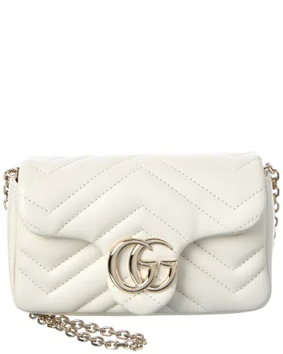 Gucci Gg Marmont Mini Leather Shoulder Bag In Blue