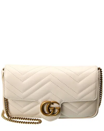 Gucci Gg Marmont Mini Leather Shoulder Bag In Neutral