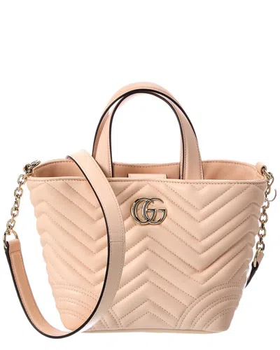 Gucci Gg Marmont Mini Leather Tote In Pink