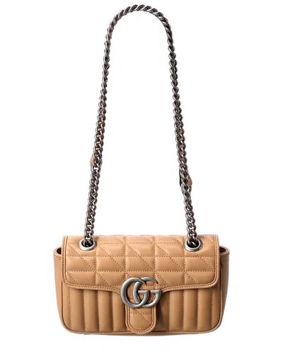 Gucci Gg Marmont Mini Matelasse Leather Shoulder Bag In Sand