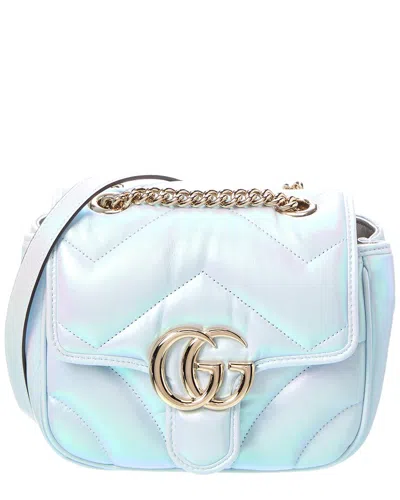 Gucci Gg Marmont Mini Matelasse Leather Shoulder Bag In Blue