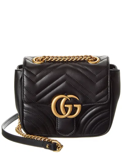 Gucci Gg Marmont Mini Matelasse Leather Shoulder Bag In Black
