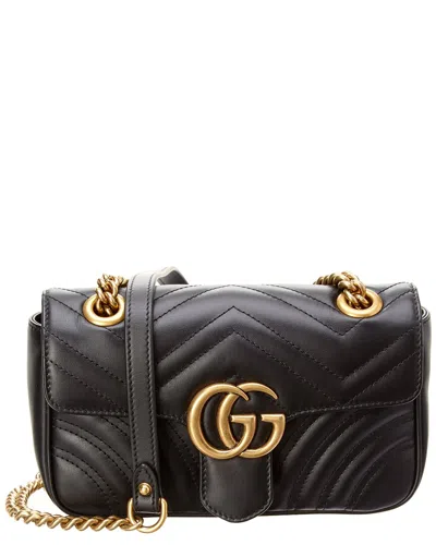 Gucci Gg Marmont Mini Matelasse Leather Shoulder Bag In Black