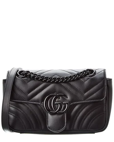 Gucci Gg Marmont Mini Matelasse Leather Shoulder Bag In Black