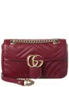 Gucci Gg Marmont Small Leather Shoulder Bag In Red