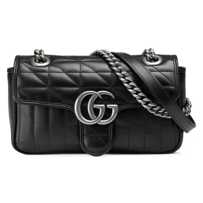 Gucci Gg Marmont Mini-schultertasche In Black