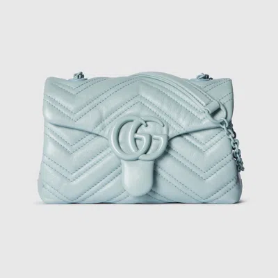 Gucci Gg Marmont Mini-schultertasche In Blue