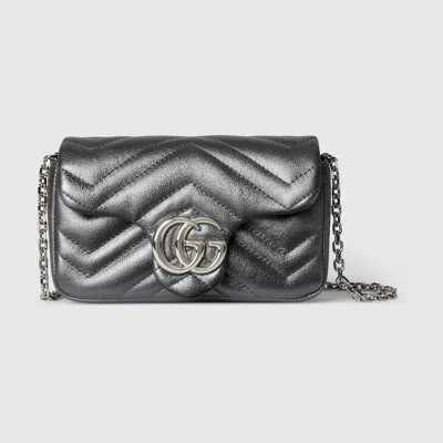 Gucci Gg Marmont Mini Shoulder Bag In Gray