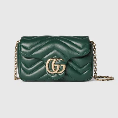 Gucci Gg Marmont Mini-schultertasche In Green