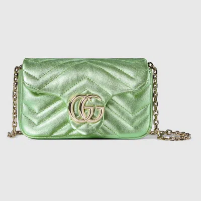 Gucci Gg Marmont Mini Shoulder Bag In Green