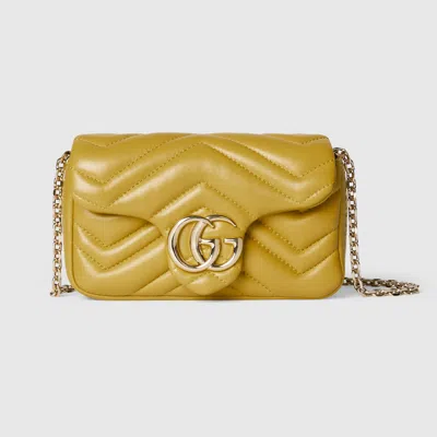 Gucci Gg Marmont Mini-schultertasche In Yellow
