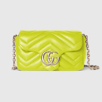 Gucci Gg Marmont Mini Shoulder Bag In Green