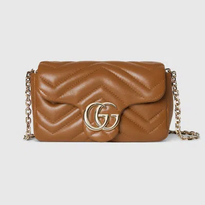 Gucci Gg Marmont Mini Shoulder Bag In Nude