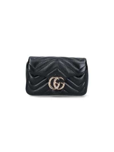 Gucci 'gg Marmont' Mini Shoulder Bag In Black