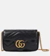 Gucci Gg Marmont Leather Wallet On Chain In Black