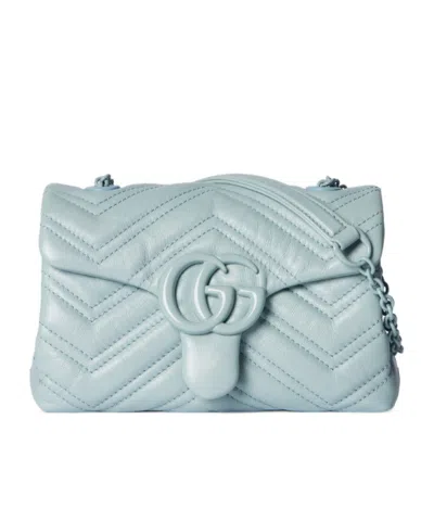 Gucci Gg Marmont Mini Shoulder Bag In Blue