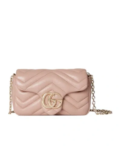 Gucci Gg Marmont Mini Shoulder Bag In Pink