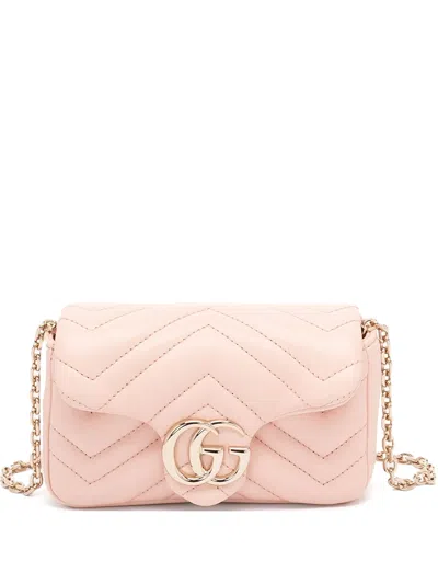 Gucci Gg Marmont Mini Shoulder Bag In Pink