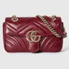 Gucci Women's Mini Gg Marmont Bag With Card Holder In Burgundy