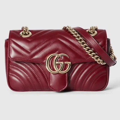 Gucci Gg Marmont Mini-schultertasche In Red