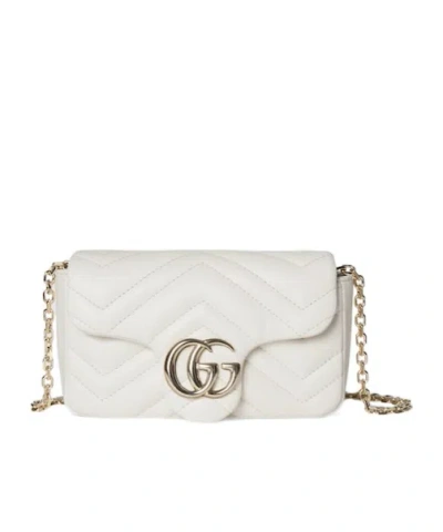 Gucci Gg Marmont Mini Shoulder Bag In White