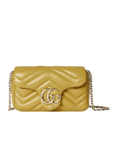 Gucci Gg Marmont Mini Shoulder Bag In Yellow