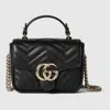 Gucci Gg Marmont Mini Top Handle Bag In Black