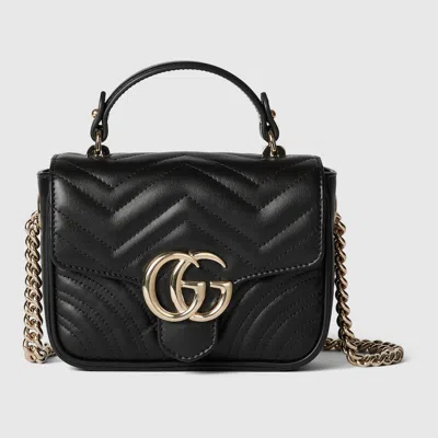 Gucci Gg Marmont Mini Top Handle Bag In Black