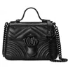 Gucci Gg Marmont Mini Top Handle Bag In Schwarz