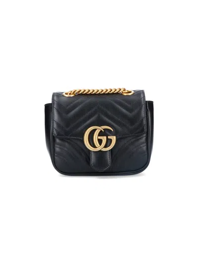 Gucci 'gg Marmont' Mini Tote Bag In Black  
