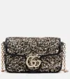 Gucci Gg Marmont Mini Tweed Shoulder Bag In Black