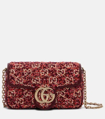 GUCCI GG MARMONT MINI TWEED SHOULDER BAG