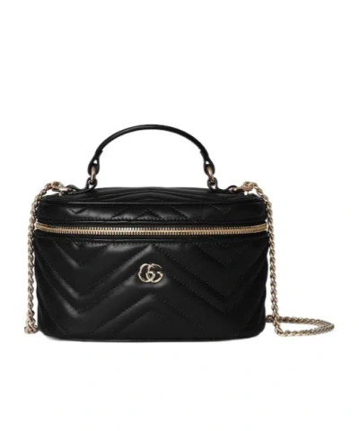 Gucci Gg Marmont Mini Vanity Bag In Black
