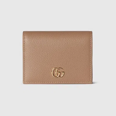 Gucci Gg Marmont Mini Wallet In Beige