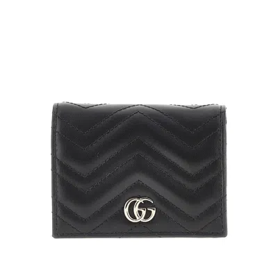 Gucci 'gg Marmont' Mini Wallet In Black