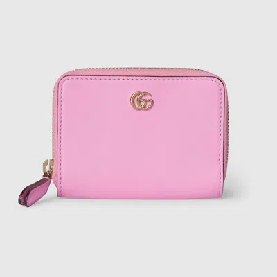 Gucci Gg Marmont Mini Zip Wallet With Flora