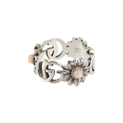 Pre-owned Gucci Gg Marmont Mother-of-pearl Ring 'silver' | Women's Size 10