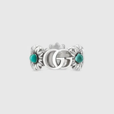 Gucci Gg Marmont Sterling Silver Flower Ring