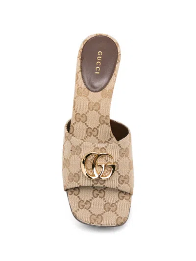 Gucci Gg Marmont Mules In Animal Print