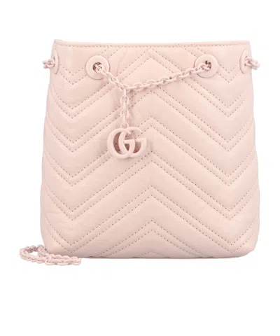 Gucci Gg Marmont Nano Bucket Bag In Brown