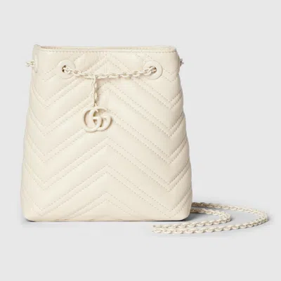 Gucci Gg Marmont Nano Bucket Bag In White