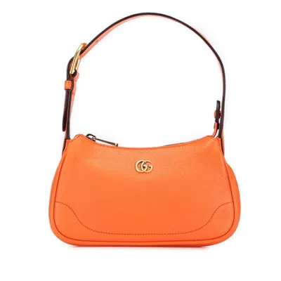 Pre-owned Gucci Gg Marmont Orange Leather Handbag Shoulder Bag ()